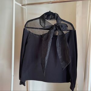 Zara black organza sweater size small